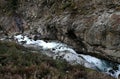 Top view of white water river with big rocks mountain Royalty Free Stock Photo