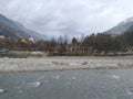 Top view of river in hill station of India picture taken in winter session Royalty Free Stock Photo