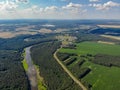 Top view of the river Vilia in Belarus Royalty Free Stock Photo