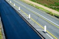 Top view of road construction and widening Royalty Free Stock Photo