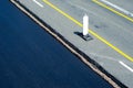 Top view of road construction and widening Royalty Free Stock Photo