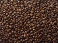 Top view, roasted coffee beans, brown, suitable for background images