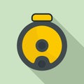 Top view robot vacuum cleaner icon, flat style