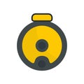 Top view robot vacuum cleaner icon, flat style