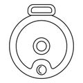 Top view robot vacuum cleaner icon, outline style