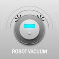 Top view robot vacuum cleaner icon. Robotic vacuum cleaner vector design illustration