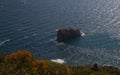 top view of a rock in the sea