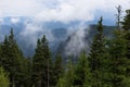 Top view of the romanian mountains with various rock formations. Horizontal view. Royalty Free Stock Photo