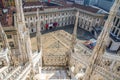 Top view from roof of famous Duomo di Milano Cathedral, Milan, I Royalty Free Stock Photo