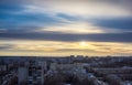 Top view from roof at Voronezh cityscape sunset, hdr photo, city Royalty Free Stock Photo