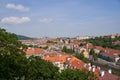 Top view - roofs with red tiles in old buildings Royalty Free Stock Photo