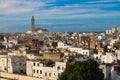 Top view of the rooftops of Casablanca and the Hassan II mosque.Morocco Royalty Free Stock Photo
