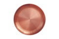 Rose Gold or Copper Plate isolated on White Background, Top View Mockup. Royalty Free Stock Photo