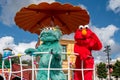 Top view of Rosita and Elmo in Sesame Street Party Parade at Seaworld 5. Royalty Free Stock Photo
