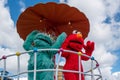 Top view of Rosita and Elmo in Sesame Street Party Parade at Seaworld 7 Royalty Free Stock Photo