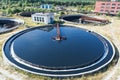 Top view on round form water treatment settler