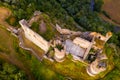 Top view of the ruin castle Chateau Rocher Royalty Free Stock Photo