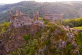 Top view of the ruin castle Chateau Rocher Royalty Free Stock Photo