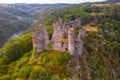 Top view of the ruin castle Chateau Rocher Royalty Free Stock Photo