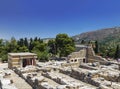 Top view of ruins of Knossos Palace in Crete, Heraklion Royalty Free Stock Photo