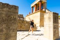 Top view of ruins of Knossos Palace in Crete, Heraklion, Greece Royalty Free Stock Photo