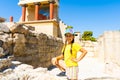 Top view of ruins of Knossos Palace in Crete, Heraklion, Greece Royalty Free Stock Photo