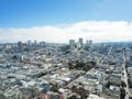 Top view Russian Hill neighborhood in San Francisco from Telegraph Hill Royalty Free Stock Photo