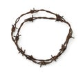 Top view of rusty barbed wire