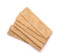 Top view of rye bran crispbreads Royalty Free Stock Photo