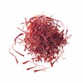 Top View of Saffron Threads Royalty Free Stock Photo