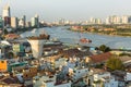 Top view of Saigon River. Royalty Free Stock Photo