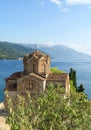 Top view of the Saint John the Theologian, Kaneo church in Ohrid North Macedonia Royalty Free Stock Photo