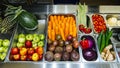 Top view of salad bar with assortment of ingredients for healthy and diet meal Royalty Free Stock Photo