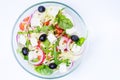 Top view of salad. Salad in a clear dish. Royalty Free Stock Photo
