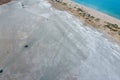 Top view of the salt lake mud sources. External similarity with craters. Mud healing