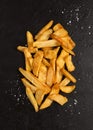 top view salted french fries. High quality photo