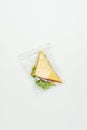 top view of sandwich in polythene ziplock bag