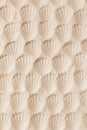 Top view of a sandy texture with imprints of mollusks as natural textured background