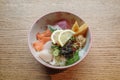 Sashimi Don, Danburi or Japanese rice bowl. Royalty Free Stock Photo