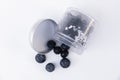 Top view of a scattered blueberry jar - Sweet and fresh blueberries Royalty Free Stock Photo