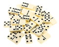 Top view of scattered dominoes