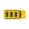 Top view school mini bus icon, flat style Royalty Free Stock Photo