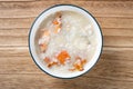 seafood porridge with crabs and shrimps and white shells