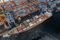 A top view of the seaport container terminal.