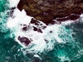 Top view Seashore cliff at Phuket Thailand, beautiful waves crashing on rocks seacoast in open sea summer landscape seascape, Royalty Free Stock Photo