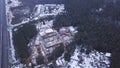 Top view see the construction site of Reinforced concrete high-rise Building. Clip. Top view of a building construction Royalty Free Stock Photo