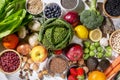 Top view of selected healthy and clean foods Royalty Free Stock Photo