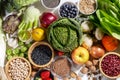 Top view of selected healthy and clean foods Royalty Free Stock Photo