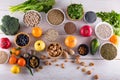 Top view of selected healthy and clean foods Royalty Free Stock Photo