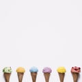 top view selection colourful ice cream. High quality photo